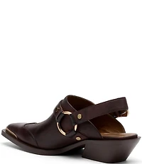 Marc Nolan Women's Frontier Leather Western Slingback Mules