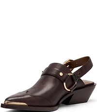 Marc Nolan Women's Frontier Leather Western Slingback Mules