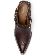 Marc Nolan Women's Frontier Leather Western Slingback Mules