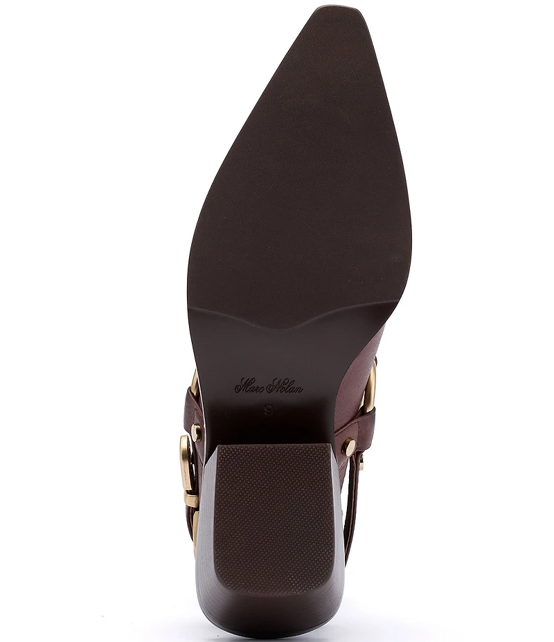 Marc Nolan Women's Frontier Leather Western Slingback Mules