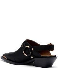 Marc Nolan Women's Frontier Leather Western Slingback Mules