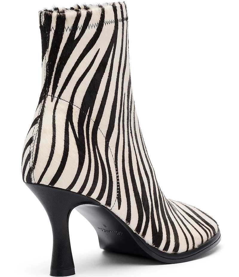 Marc Nolan Women's Gloria Zebra Print Hair Calf Ankle Boots