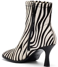 Marc Nolan Women's Gloria Zebra Print Hair Calf Ankle Boots