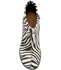 Marc Nolan Women's Gloria Zebra Print Hair Calf Ankle Boots