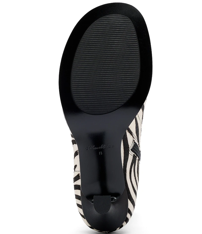 Marc Nolan Women's Gloria Zebra Print Hair Calf Ankle Boots