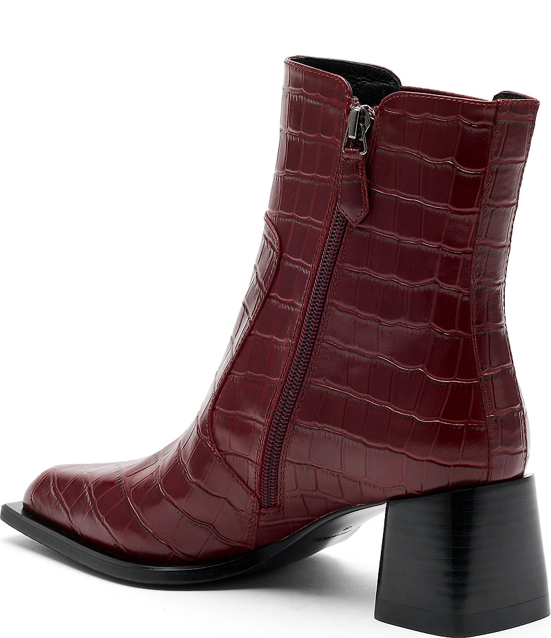 Marc Nolan Women's Harper Croco Embossed Leather Chelsea Ankle Boots