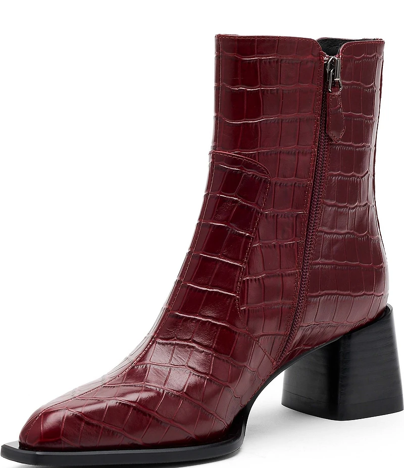 Marc Nolan Women's Harper Croco Embossed Leather Chelsea Ankle Boots