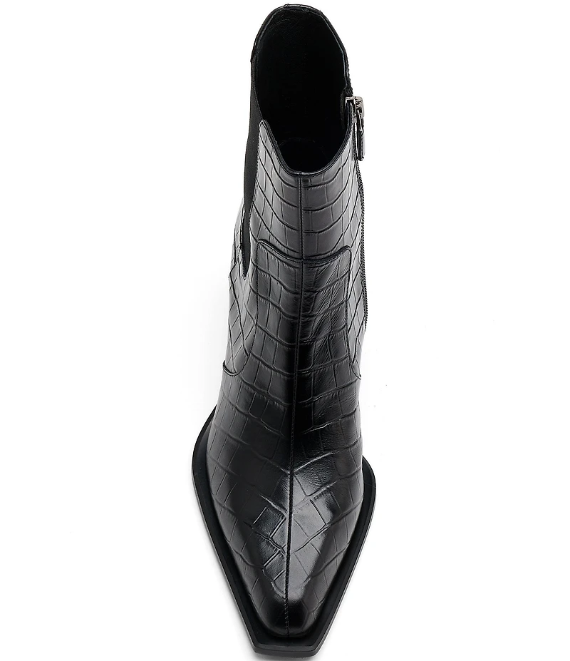 Marc Nolan Women's Harper Croco Embossed Leather Chelsea Ankle Boots