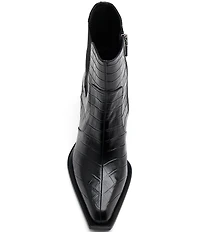 Marc Nolan Women's Harper Croco Embossed Leather Chelsea Ankle Boots