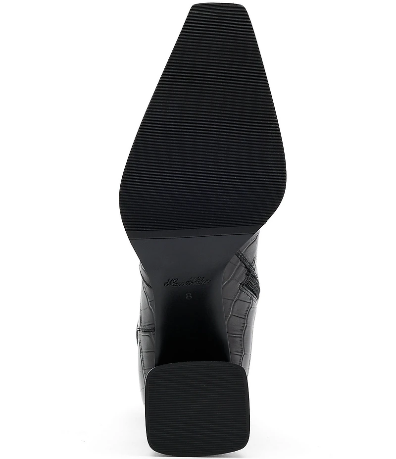 Marc Nolan Women's Harper Croco Embossed Leather Chelsea Ankle Boots