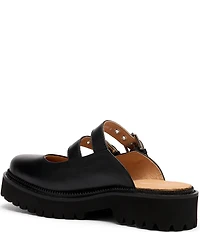 Marc Nolan Women's Lexi Brown Distressed Leather Double Buckle Mules