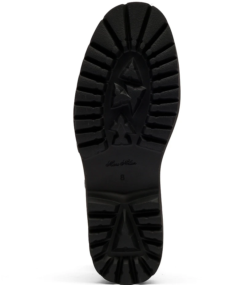 Marc Nolan Women's Lexi Brown Distressed Leather Double Buckle Mules