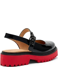 Marc Nolan Women's Luna Patent Leather Mary Jane Lug Slingback Pumps