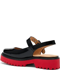 Marc Nolan Women's Luna Patent Leather Mary Jane Lug Slingback Pumps