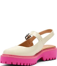 Marc Nolan Women's Luna Patent Leather Mary Jane Lug Slingback Pumps