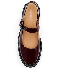 Marc Nolan Women's Luna Patent Leather Mary Jane Lug Slingback Pumps