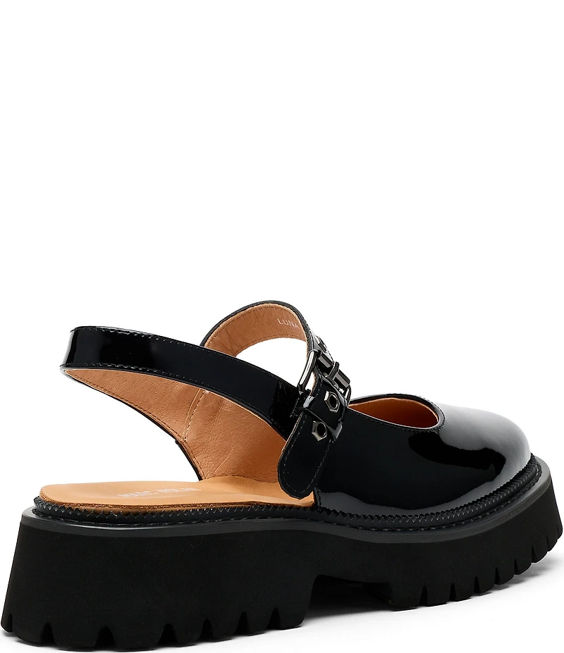Marc Nolan Women's Luna Patent Leather Mary Jane Lug Slingback Pumps