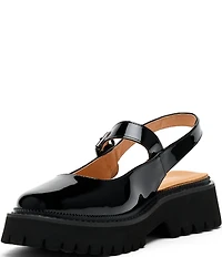 Marc Nolan Women's Luna Patent Leather Mary Jane Lug Slingback Pumps