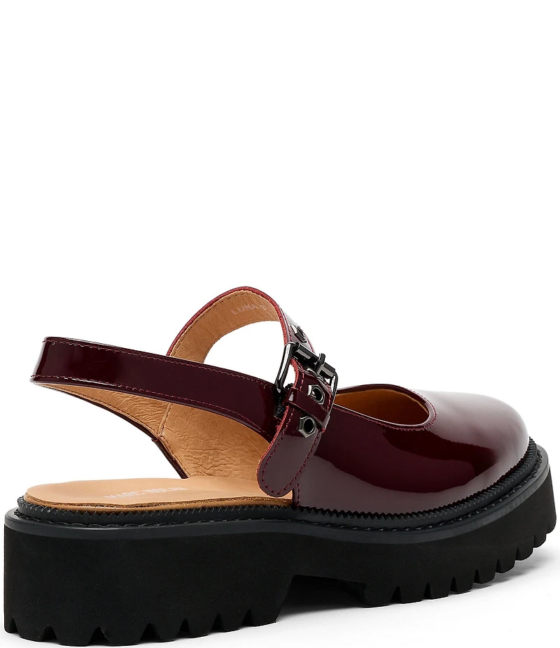 Marc Nolan Women's Luna Patent Leather Mary Jane Lug Slingback Pumps