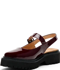 Marc Nolan Women's Luna Patent Leather Mary Jane Lug Slingback Pumps