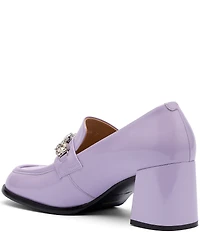 Marc Nolan Women's Margot Patent Leather Rhinestone Ornamented Block Pumps