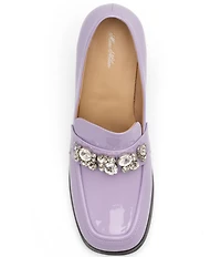 Marc Nolan Women's Margot Patent Leather Rhinestone Ornamented Block Pumps