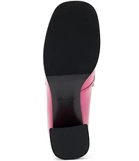 Marc Nolan Women's Margot Patent Leather Rhinestone Ornamented Block Heel Loafer Pumps