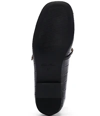 Marc Nolan Women's Mina Black Croc Leather Mary Jane Flats