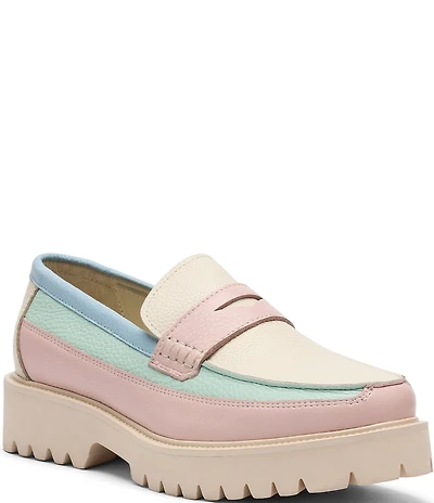Marc Nolan Women's Ms. Adler Leather Lug Penny Loafers