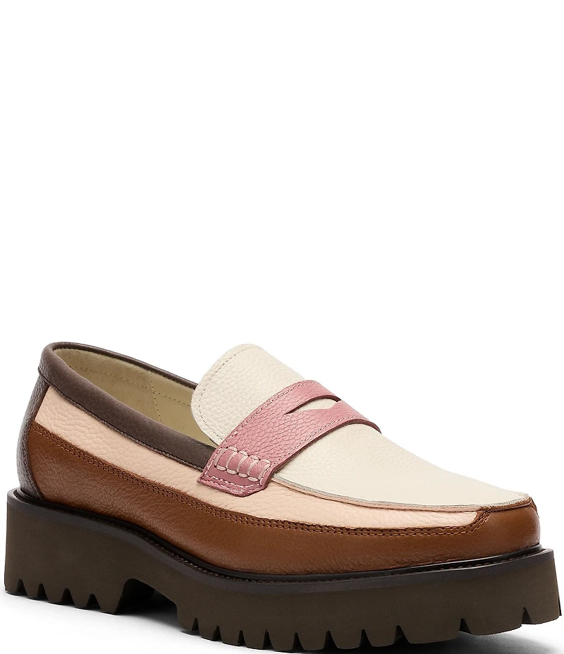 Marc Nolan Women's Ms. Adler Leather Lug Penny Loafers