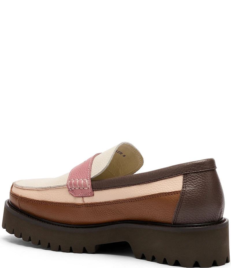 Marc Nolan Women's Ms. Adler Leather Lug Penny Loafers