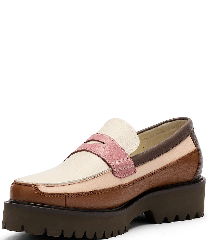 Marc Nolan Women's Ms. Adler Leather Lug Penny Loafers