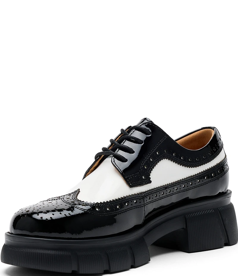 Marc Nolan Women's Ms. Alexander Patent Leather Wingtip Derby Oxfords