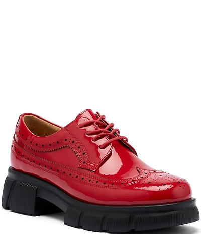 Marc Nolan Women's Ms. Alexander Patent Leather Wingtip Lug Oxfords