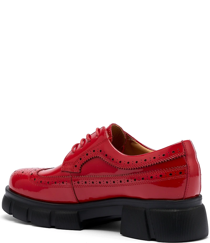 Marc Nolan Women's Ms. Alexander Patent Leather Wingtip Lug Oxfords