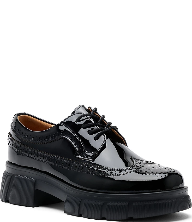 Marc Nolan Women's Ms. Alexander Patent Leather Wingtip Lug Oxfords