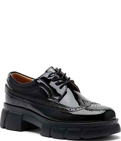 Marc Nolan Women's Ms. Alexander Patent Leather Wingtip Lug Oxfords