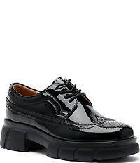 Marc Nolan Women's Ms. Alexander Patent Leather Wingtip Lug Oxfords