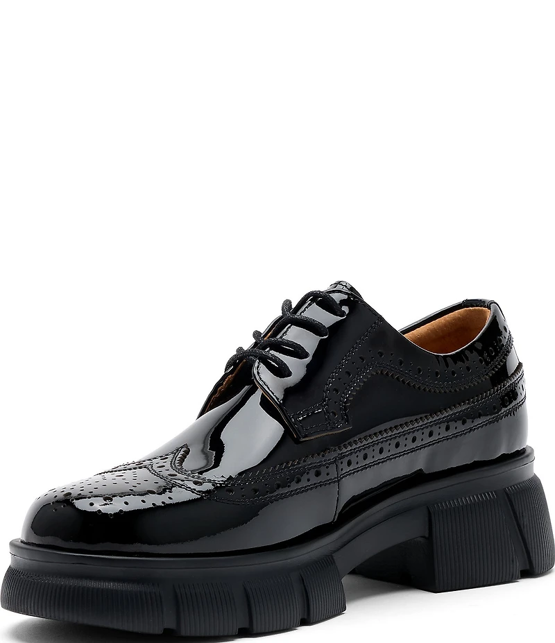 Marc Nolan Women's Ms. Alexander Patent Leather Wingtip Lug Oxfords