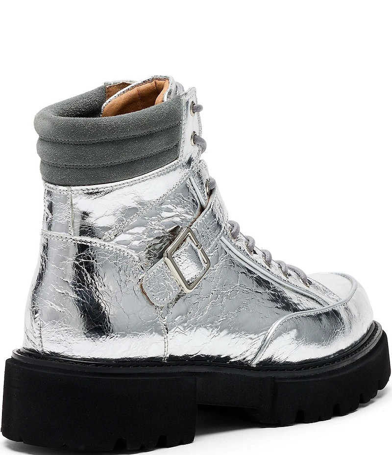 Marc Nolan Women's Ms. Atlas Chrome Patent Leather Strap Booties