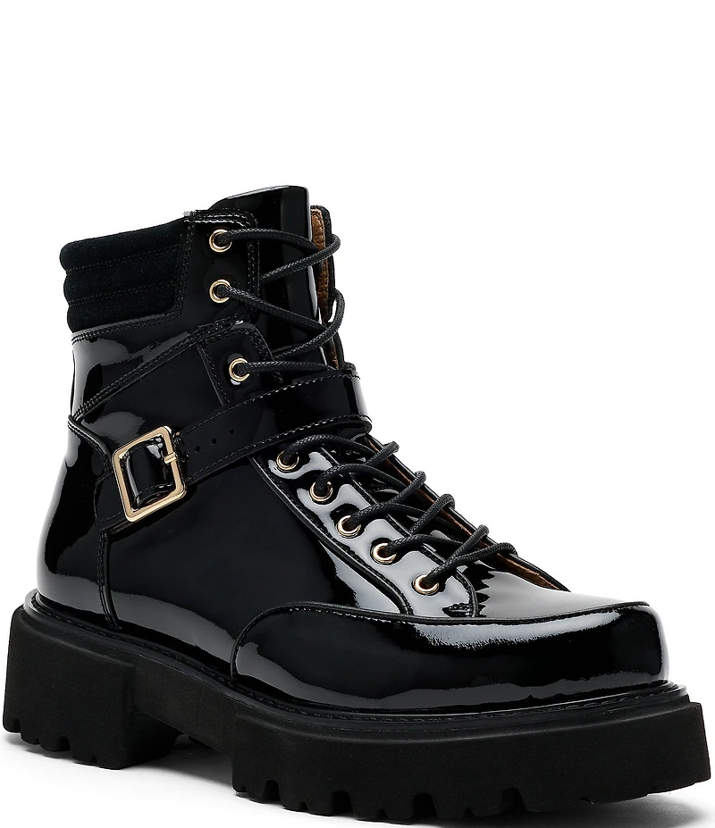 Marc Nolan Women's Ms. Atlas Patent Leather Strap Booties