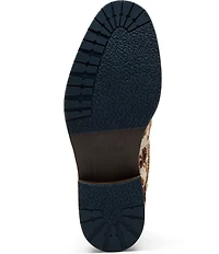 Marc Nolan Women's Ms. Belmont Cow Print Hair Calf Wingtip Combat Booties