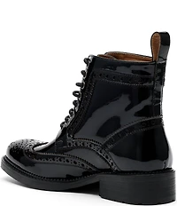 Marc Nolan Women's Ms. Belmont Patent Leather Wingtip Combat Booties