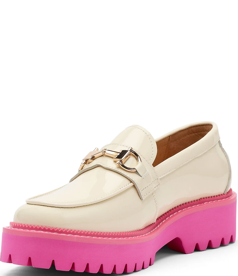 Marc Nolan Women's Ms. Boulevard Patent Leather Bit Buckle Platform Loafers