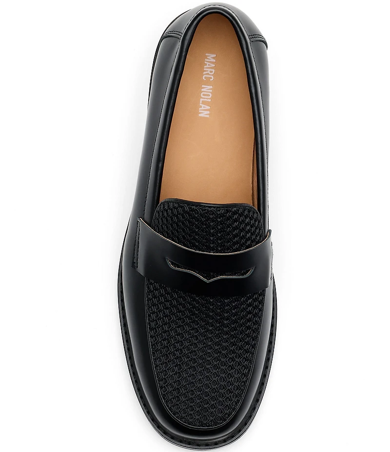 Marc Nolan Women's Ms. Calum Leather and Mesh Penny Loafers