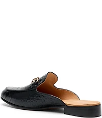 Marc Nolan Women's Ms. Del Sol Croco Print Leather Bit Buckle Loafer Mules