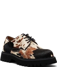 Marc Nolan Women's Ms. Luca Cow Print Hair Calf Lug Derby Oxfords