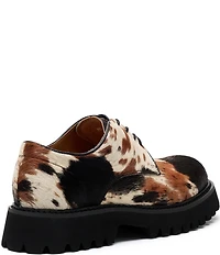 Marc Nolan Women's Ms. Luca Cow Print Hair Calf Lug Derby Oxfords