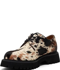 Marc Nolan Women's Ms. Luca Cow Print Hair Calf Lug Derby Oxfords