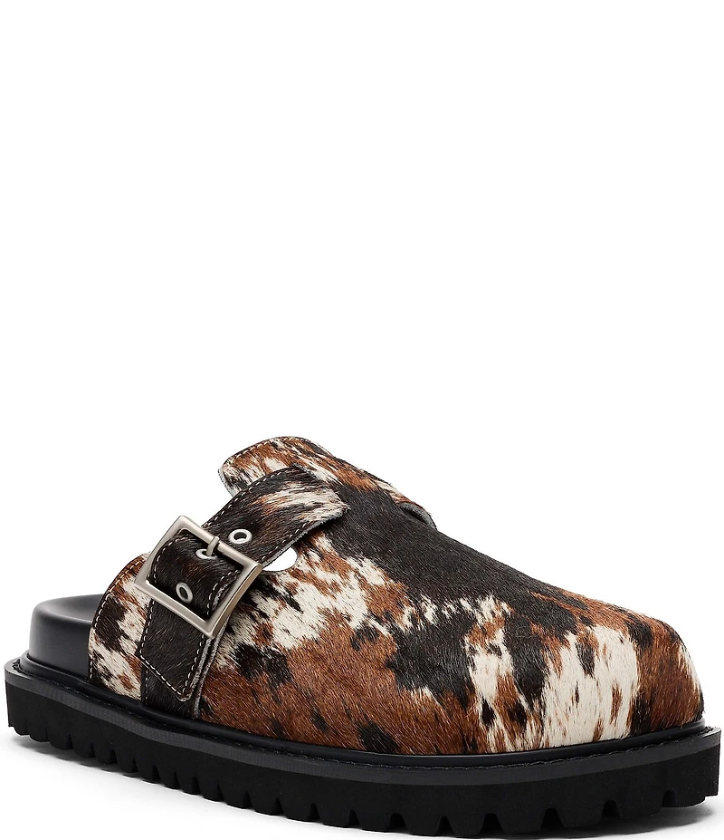 Marc Nolan Women's Ms. Shiloh Cow Print Hair Calf Clogs